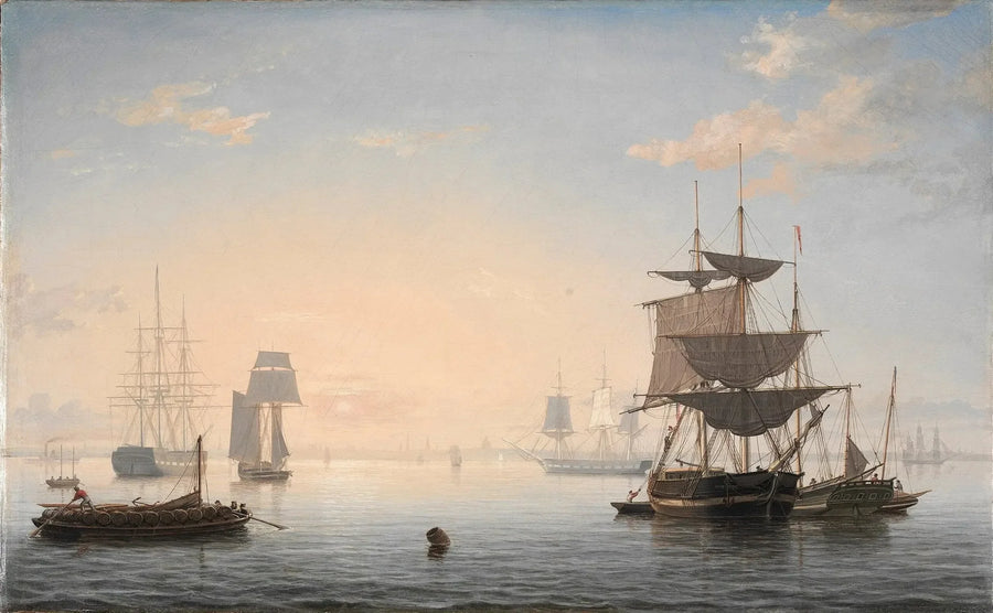 Boston Limanı, uzaktaki şehir ile - Fitz Henry Lane