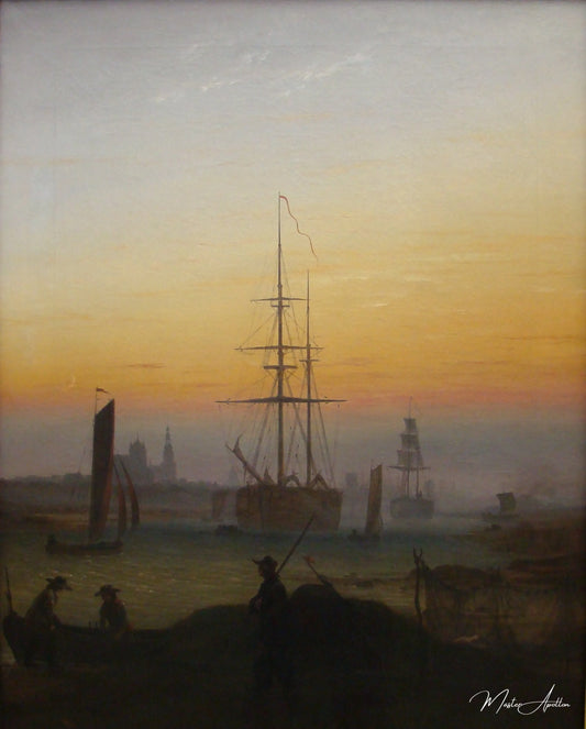 Le Port de Greifswald - Caspar David Friedrich - Reproductions de tableaux et peintures haut de gamme