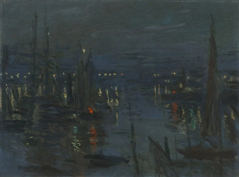 Le Havre Limanı, gece etkisi - Claude Monet