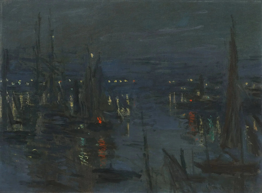Le Havre Limanı, gece etkisi - Claude Monet