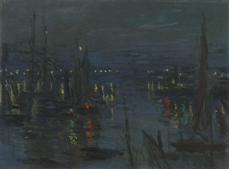 Le Havre Limanı, gece etkisi W264 - Claude Monet