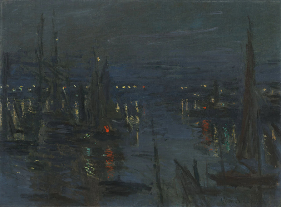 Le Havre Limanı, gece etkisi - Claude Monet