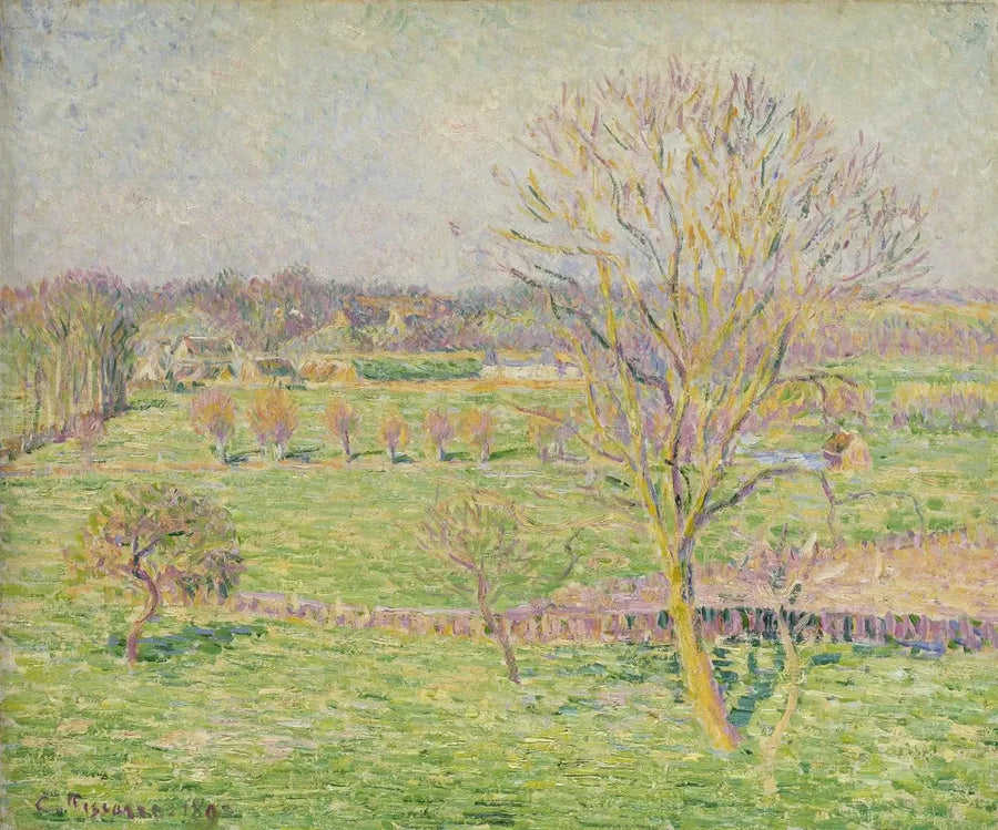 Çayır ve büyük ceviz, bahar, Eragny - Camille Pissarro