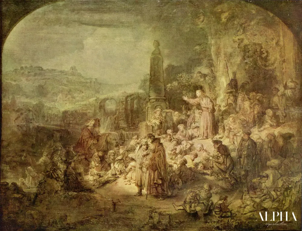 Le prêche de Jean Baptiste - Rembrandt van Rijn - Reproductions de tableaux et peintures haut de gamme