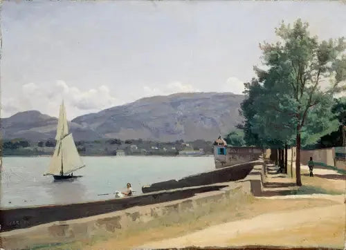 Cenevre'deki Pâquis İskeleleri - Jean-Baptiste Camille Corot