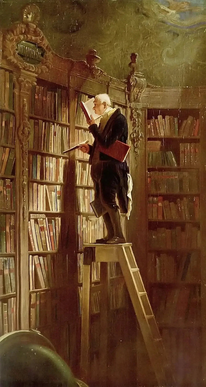 Kütüphane Fare, detay - Carl Spitzweg
