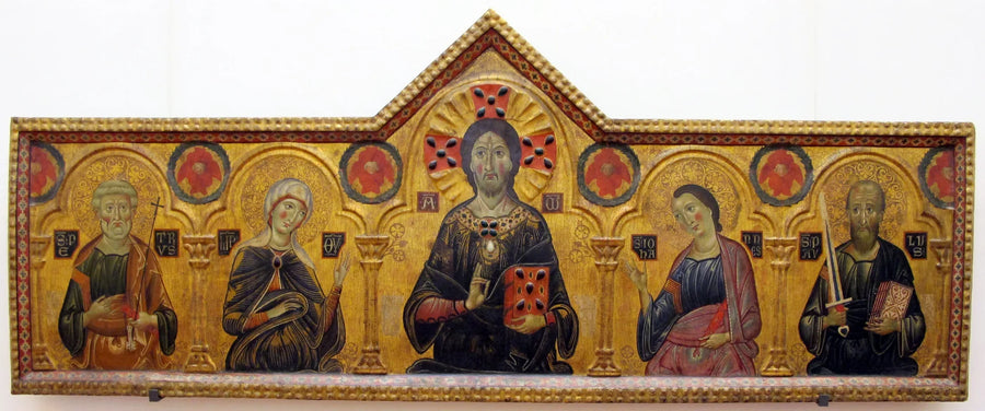 İsa, Meryem Ana ve Üç Aziz arasında Kurtarıcı - Cosimo Rosselli