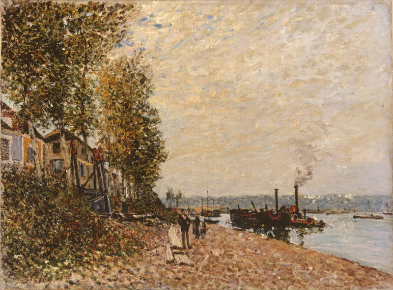 Loing Nehri'nde Römorkör, Saint-Mammès - Alfred Sisley