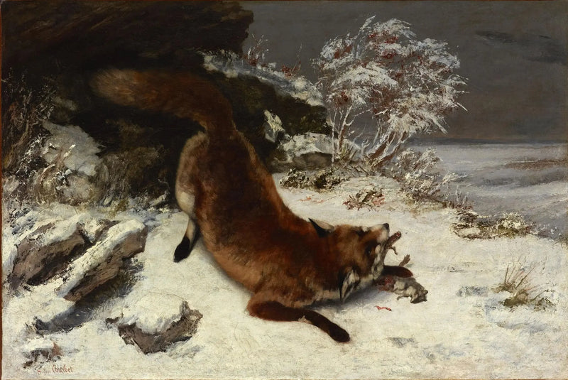 Karla Kızaklı Tilki - Gustave Courbet
