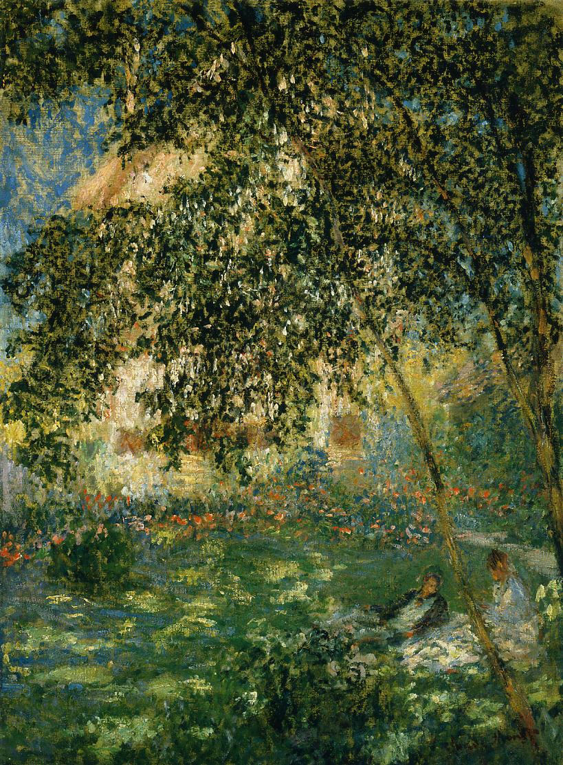 Reproduction du tableau « Le repos dans le jardin, Argenteuil - Claude Monet » par Alpha Reproduction en peinture à l’huile