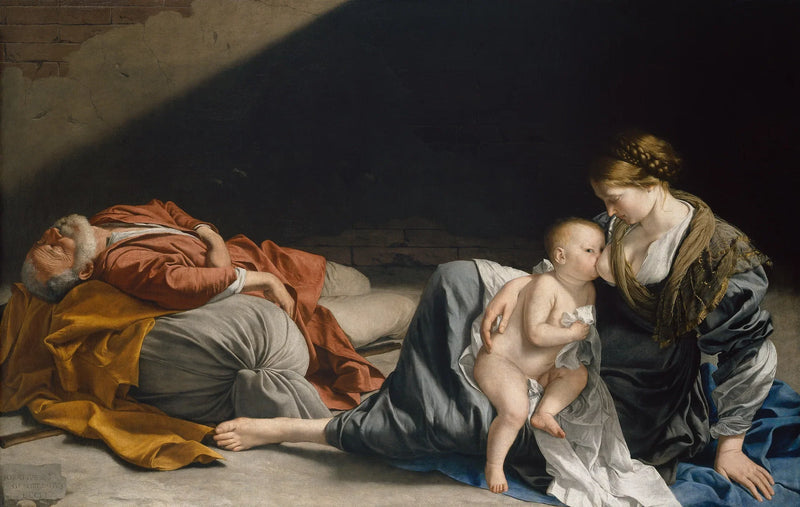 Meryem Ana ve Çocuklarının Mısır'a Kaçış Sırasındaki Dinlenmesi - Orazio Gentileschi