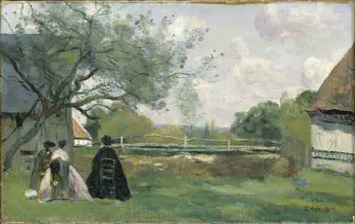 Çiftlik Önü Dinlenme - Jean-Baptiste Camille Corot