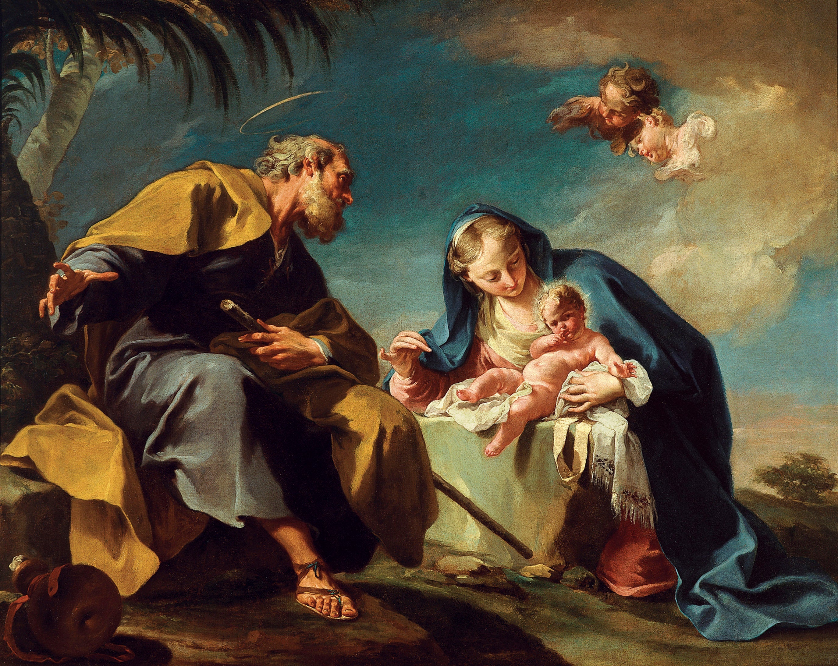 Le Repos pendant la fuite en Égypte - Giovanni Battista Pittoni