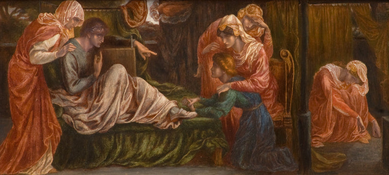 Dante'nin Rüyası, Béatrice'nin Ölüm Günü (ön sahne, sağ panel) - Dante Gabriel Rossetti
