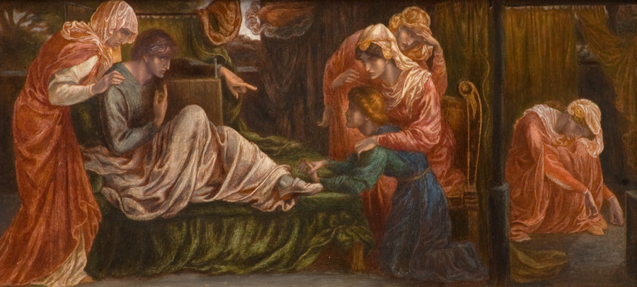 Dante'nin Rüyası, Béatrice'nin Ölüm Günü (ön sahne, sağ panel) - Dante Gabriel Rossetti