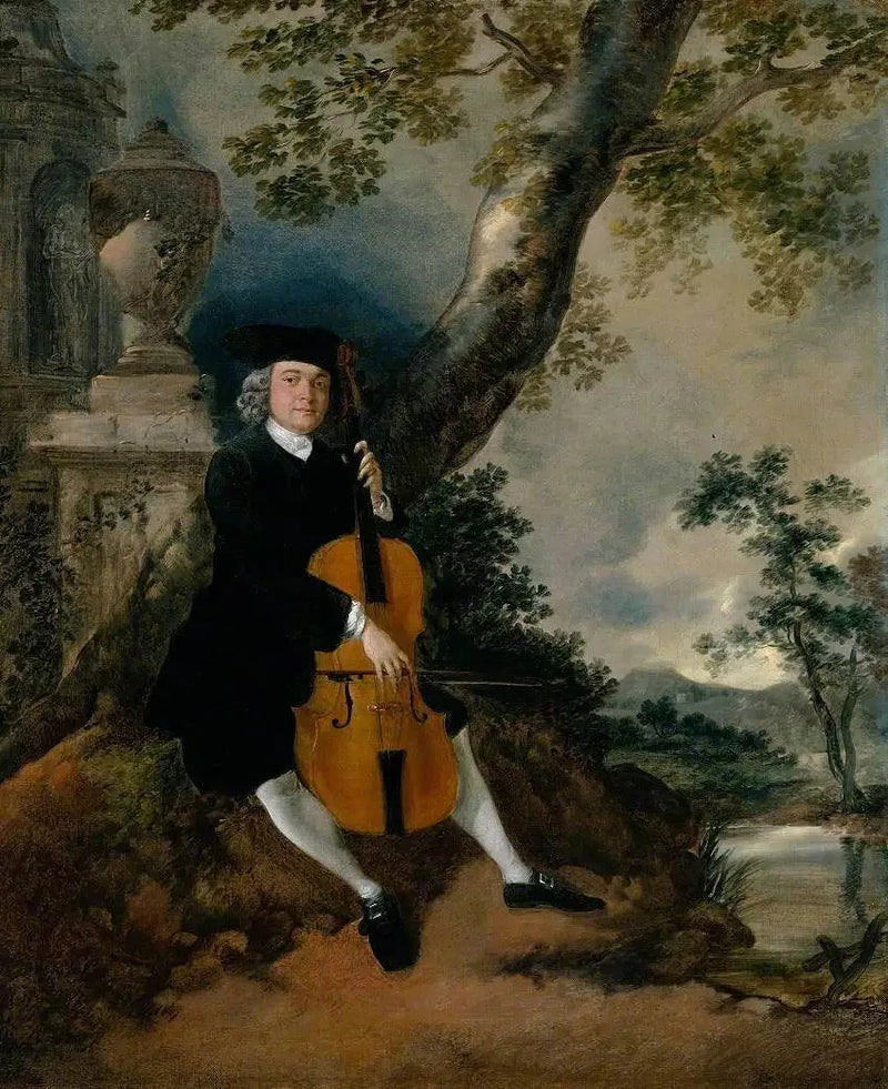 Rahip John Chafy'nin bir manzarada çello çalması - Thomas Gainsborough