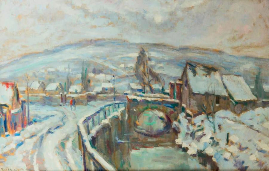 Rouen yakınlarındaki kar altında Le Robec - Robert Antoine Pinchon