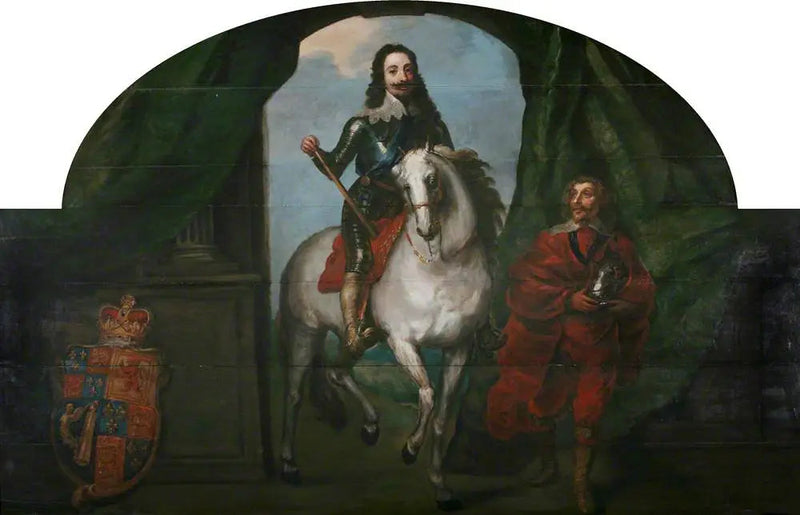 Kral I. Charles (1600-1649) ve onun atlısı M. de St Antoine, Epergnon şövalyesi - Antoine van Dyck