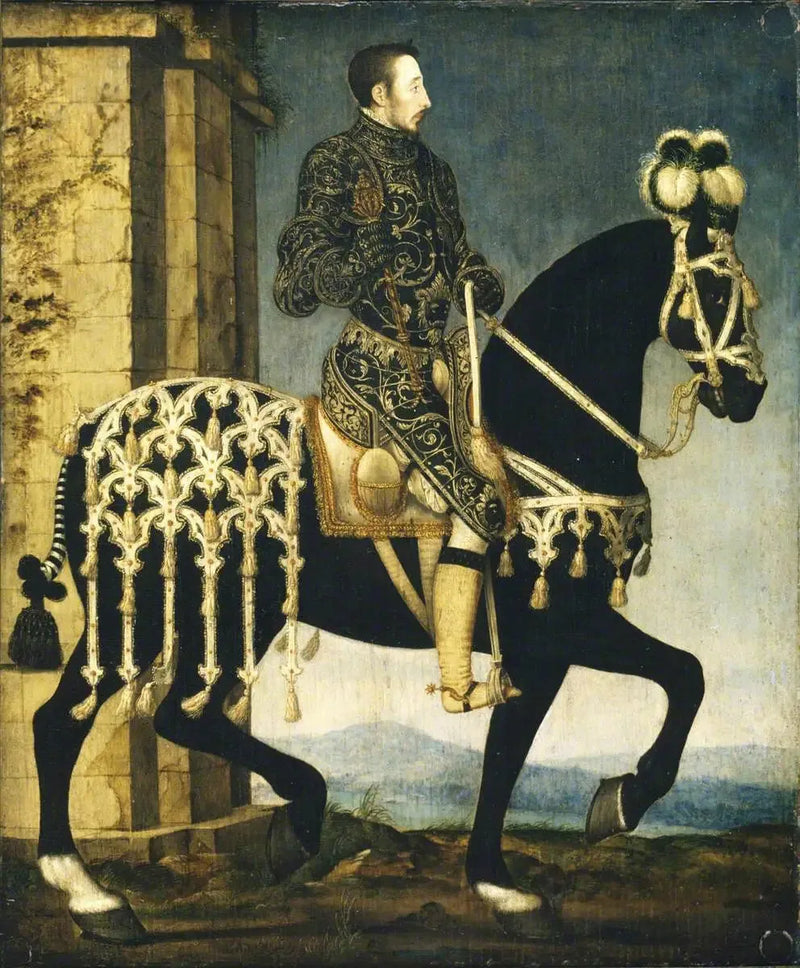 Fransa Kralı II. Henri, at üzerinde (1519-1559) - François Clouet