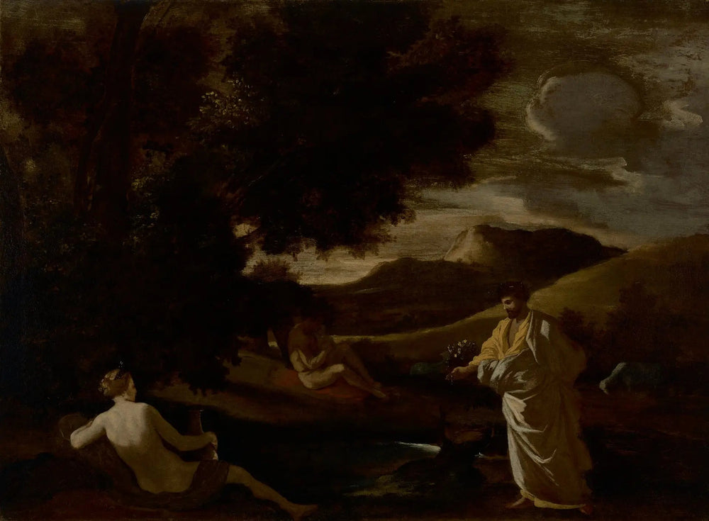 Le roi Midas transforme une branche de chêne en or - Nicolas Poussin image 1 copie peinte à la main à l’huile
