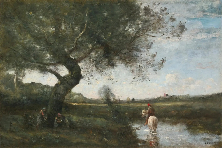 Beyaz Atlı Dere - Jean-Baptiste Camille Corot