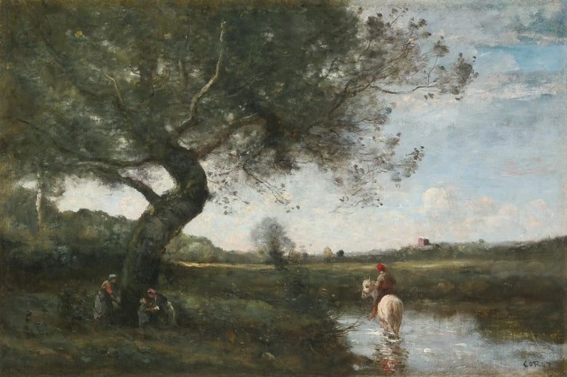 Beyaz Atlı Dere - Jean-Baptiste Camille Corot
