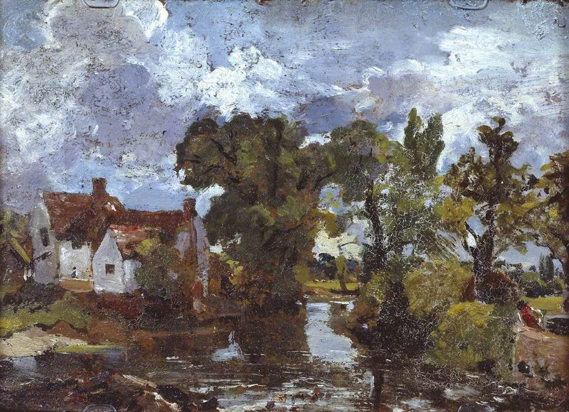 Değirmen Çeşmesi Dere. Ters: Köprüyle gece sahnesi - John Constable