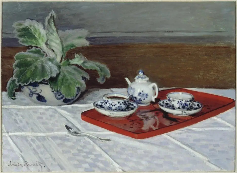 Le Service à thé - Claude Monet image 1 copie peinte à la main à l’huile
