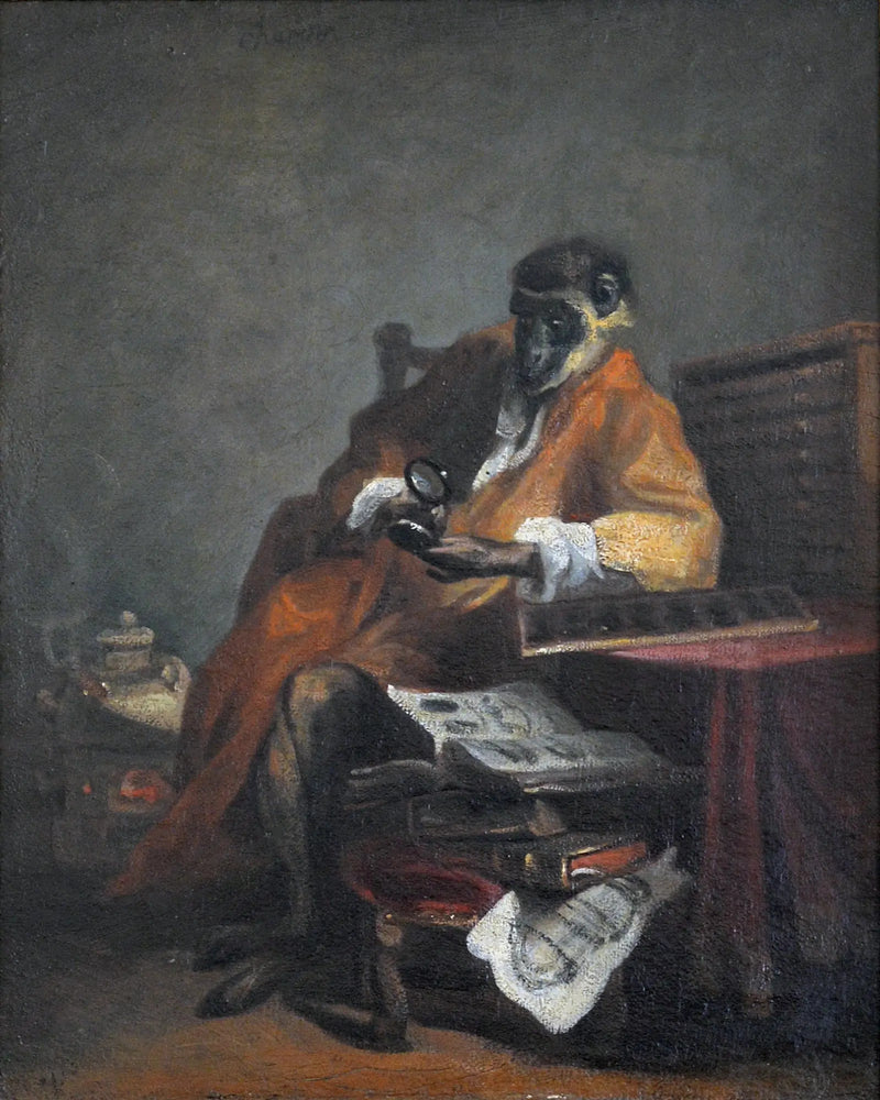Eski Tüccar Maymun - Jean Simeón Chardin