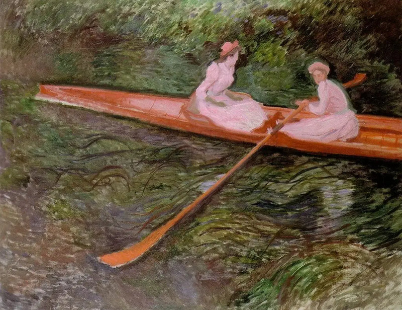 Pembe Skiff - Claude Monet