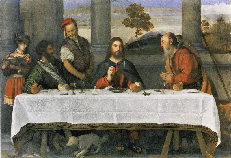 Emmaus'ta Akşam Yemeği - Titian