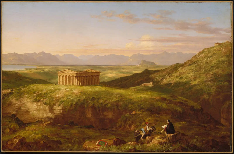 Ségeste Tapınağı ve Çizen Sanatçı - Thomas Cole