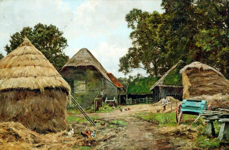 The Thatcher, Spleen Farm, Newbury, Berkshire - Edward Wilkins Waite