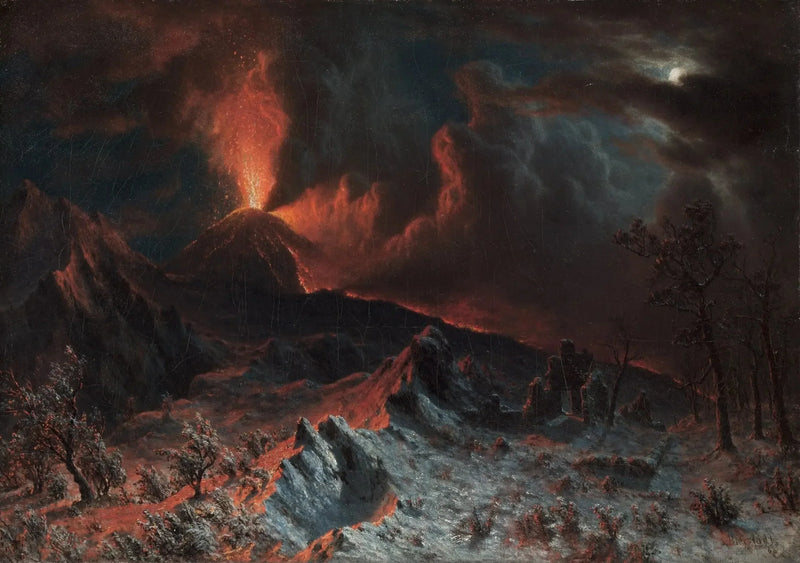 Vezüv Gece Yarısı - Albert Bierstadt