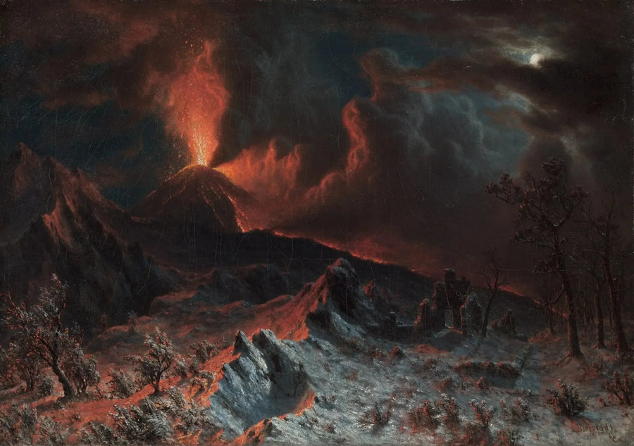 Vezüv Gece Yarısı - Albert Bierstadt