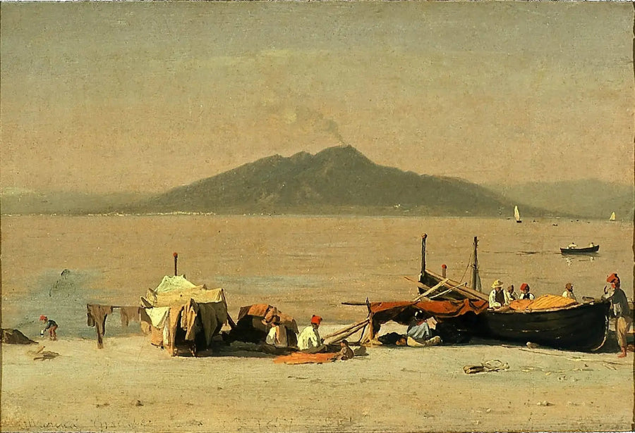 Marina Grande, Capri'den Vezüv Yanardağı - Sanford Robinson Gifford