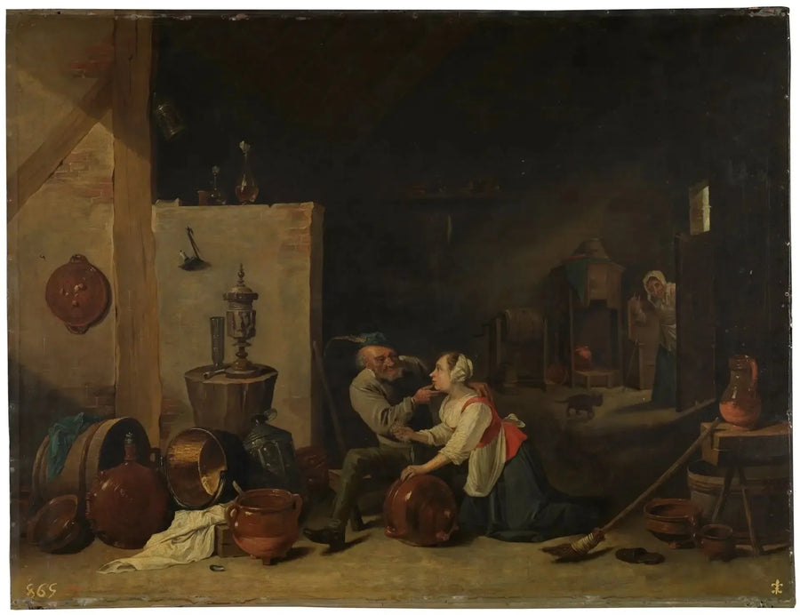 Yaşlı Adam ve Hizmetçi - David Teniers le Jeune
