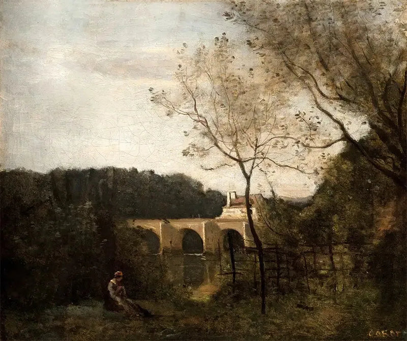 Mantes'taki Eski Köprü - Jean-Baptiste Camille Corot