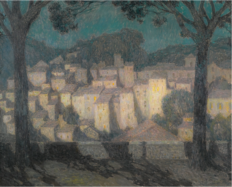Ayışığında Köy (Bormes-les-Mimosas Temsili) - Henri Le Sidaner