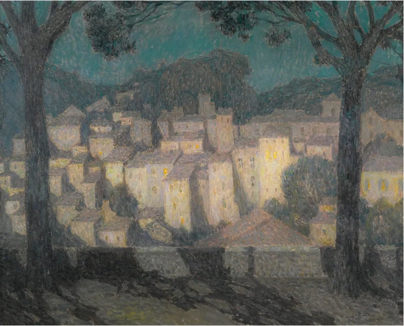 Ayışığında Köy (Bormes-les-Mimosas Temsili) - Henri Le Sidaner
