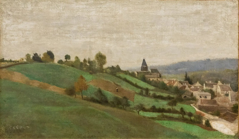 Beaumont-sur-Oise yakınlarındaki Presles köyü - Jean-Baptiste Camille Corot