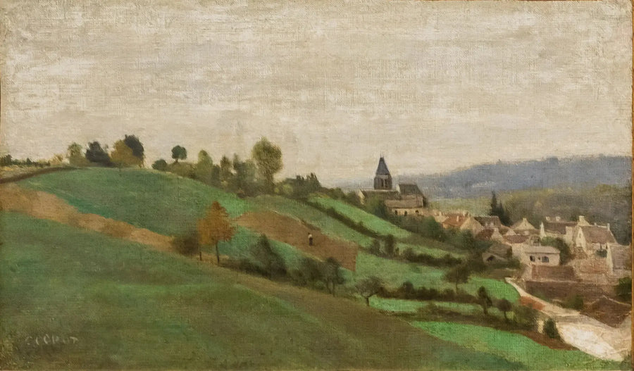 Beaumont-sur-Oise yakınlarındaki Presles köyü - Jean-Baptiste Camille Corot