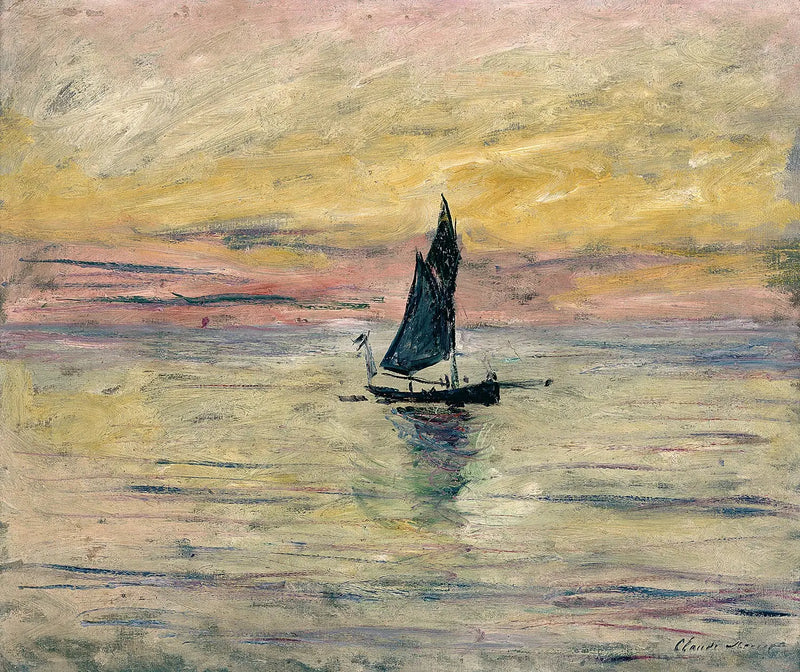 Yelkenli, akşam etkisi - Claude Monet