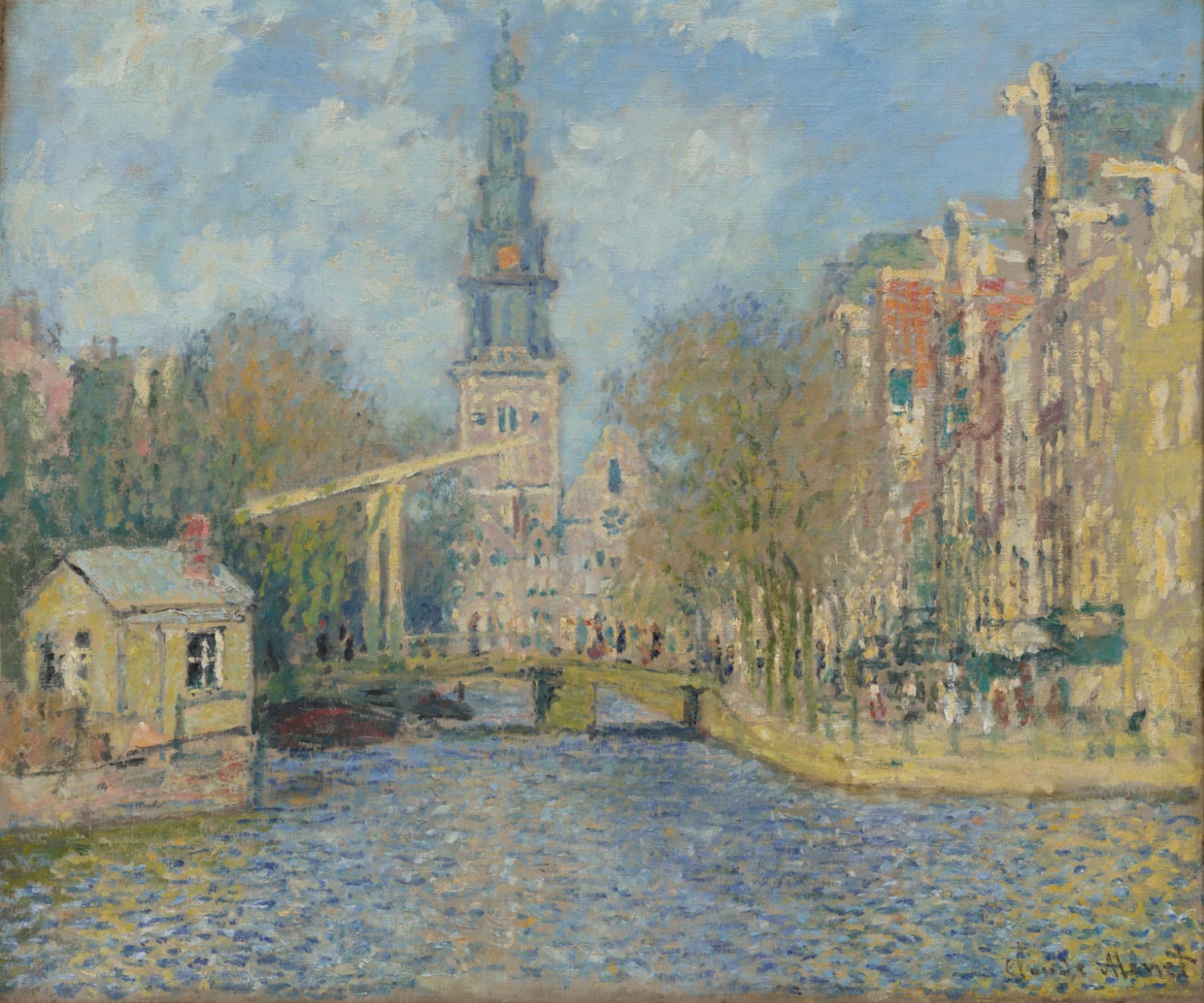 Reproduction du tableau « Le Zuiderkerk, Amsterdam - Claude Monet » par Alpha Reproduction en peinture à l’huile