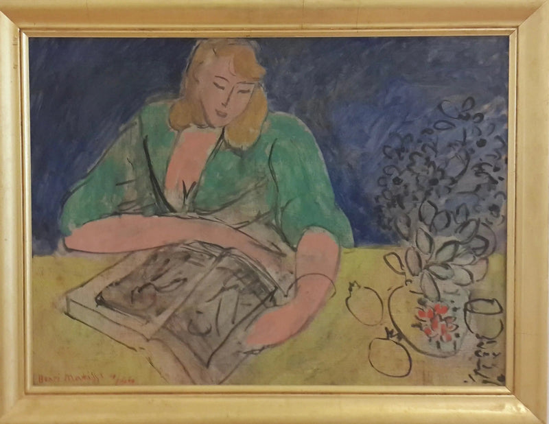 Sarı masa başında okuyan - Henri Matisse
