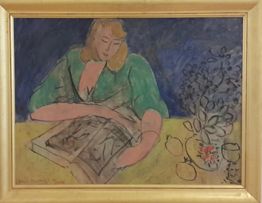 Sarı masa başında okuyan - Henri Matisse