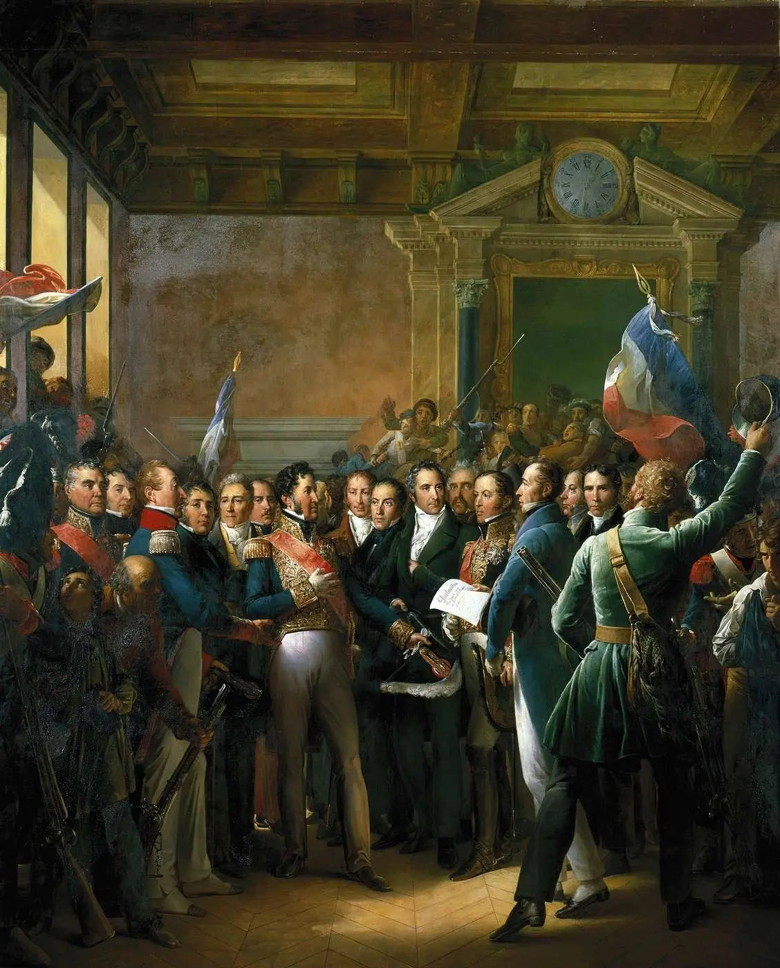 Lecture à l’Hôtel de Ville de Paris de la Déclaration des Députés et de la Proclamation du Duc d’Orléans lieutenant