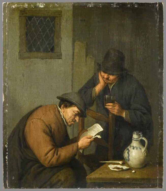 Lecture de la gazette - Adriaen van Ostade
