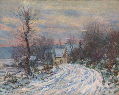 Reproduction du tableau « L'entrée de Giverny en hiver - Claude Monet » par Alpha Reproduction en peinture à l’huile