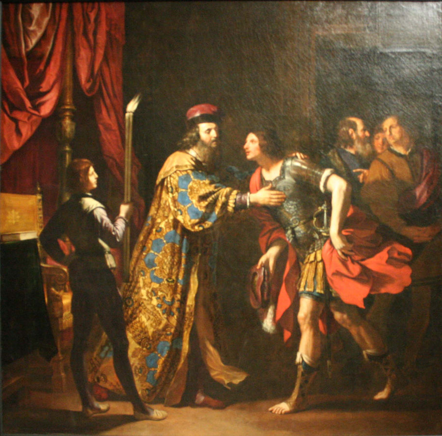 Utika'daki Caton'un Oğluna Veda Eseri - Guercino